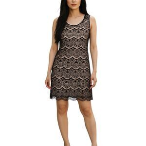 Kensie Womens Dress Sz 10  Lace Sleeveless Shift Cocktail Elegant Party Festival